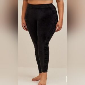 Full Length Signature Waist Ruched Velour Side Legging
